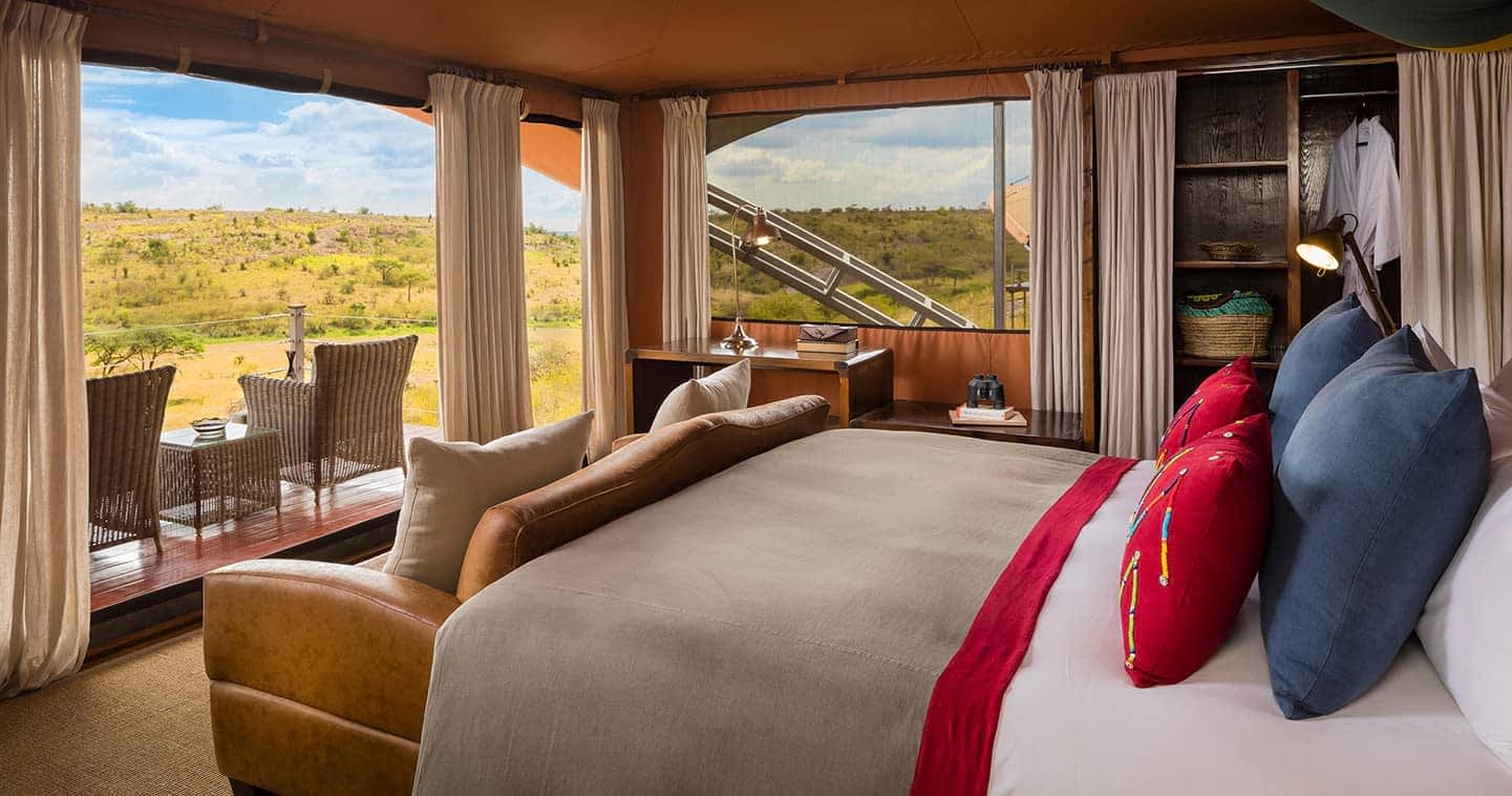 luxury tented camp room in Africa Masai Mara